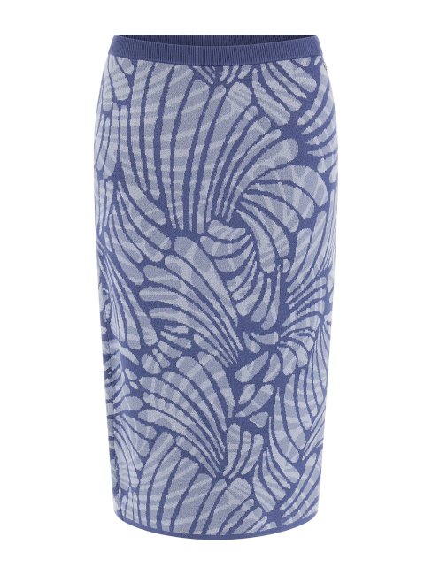 Guess Jupe Jacquard Pull Bleu Multi