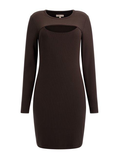 Robe Pull à Découpes Marron Guess