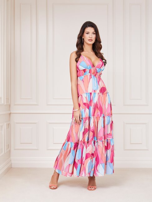 Marciano Robe Imprimée Sur L'ensemble Rose Guess