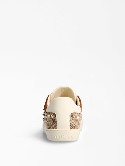 Guess Raelin Paniers Cloutées 4g Logo Beige