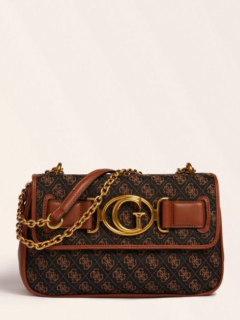Guess Aileen 4g Logo Sac à Bandoulière Marron Foncé