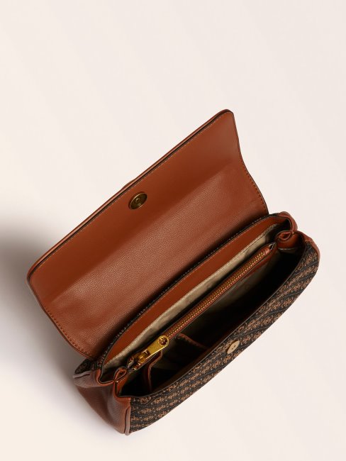 Guess Aileen 4g Logo Sac à Bandoulière Marron Foncé