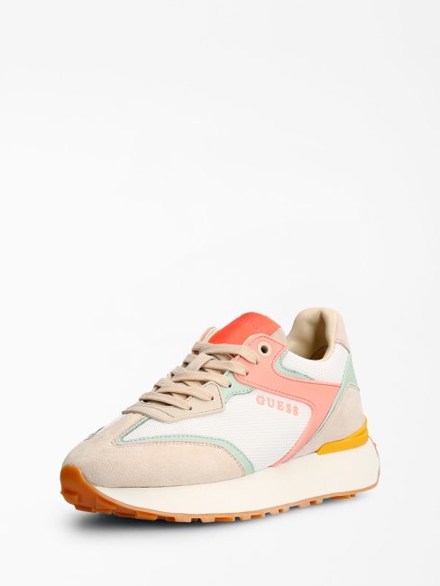 Chaussure De Running En Cuir Mixte Luchia Multi Rose Guess