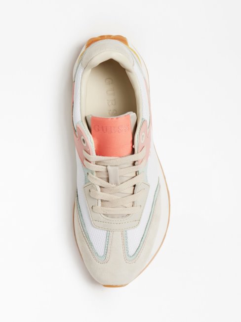 Chaussure De Running En Cuir Mixte Luchia Multi Rose Guess