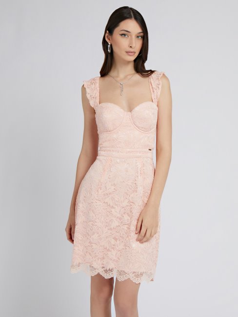 Robe En Dentelle Rose Deviner