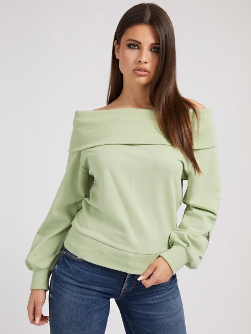 Guess Sweat Vert Clair à Une épaule