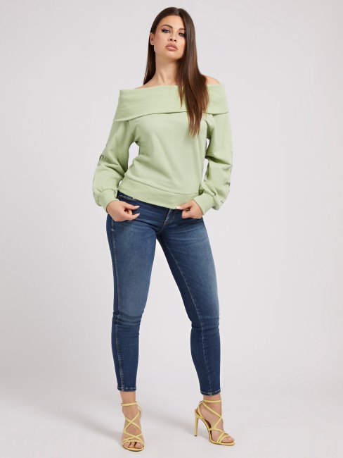 Guess Sweat Vert Clair à Une épaule