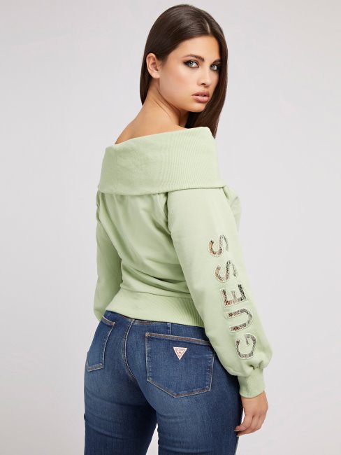 Guess Sweat Vert Clair à Une épaule
