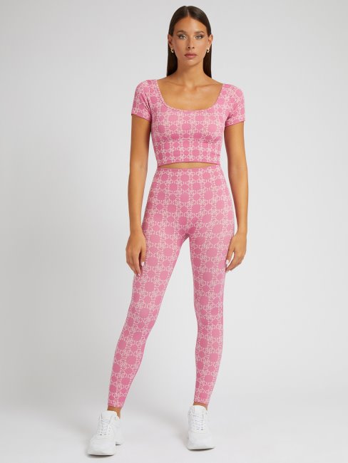 Crop Top Violet Avec Logo Sur L'ensemble