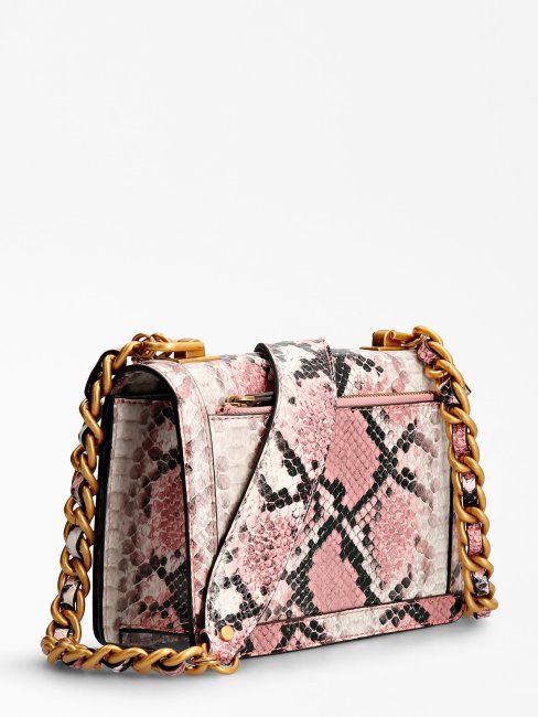 Guess Mini Sac à Bandoulière Imprimé Python Abey Rose Multi