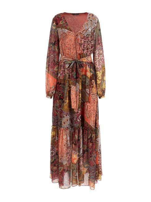 Robe Longue Imprimé All Over Guess Rouge