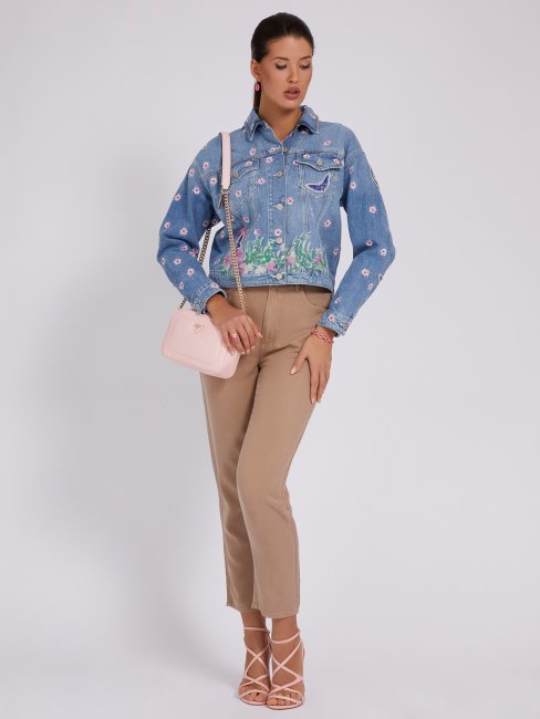 Veste En Jean Brodé Bleu Guess