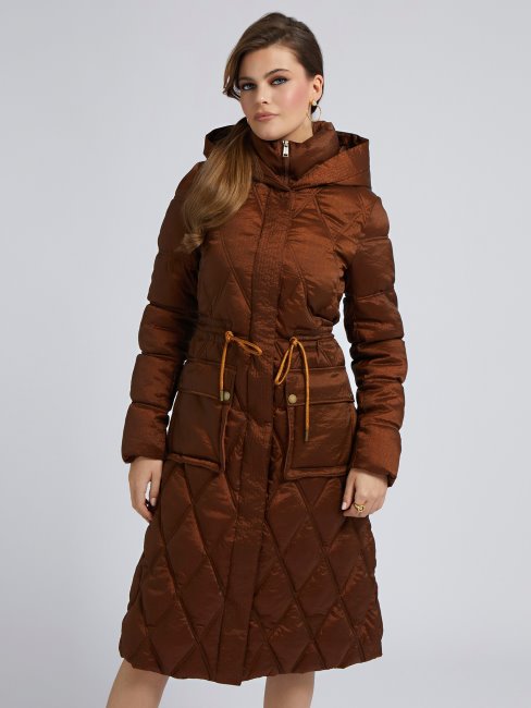 Doudoune Longue Matelassée Orange Guess