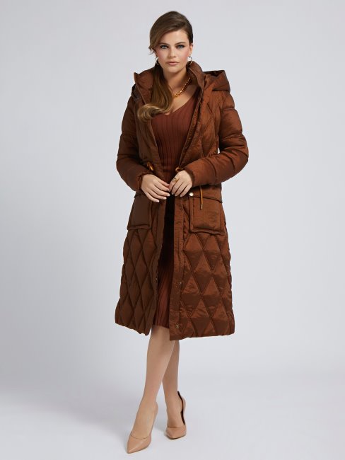 Doudoune Longue Matelassée Orange Guess