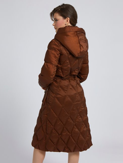 Doudoune Longue Matelassée Orange Guess