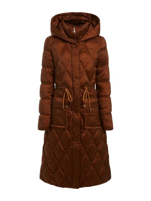 Doudoune Longue Matelassée Orange Guess