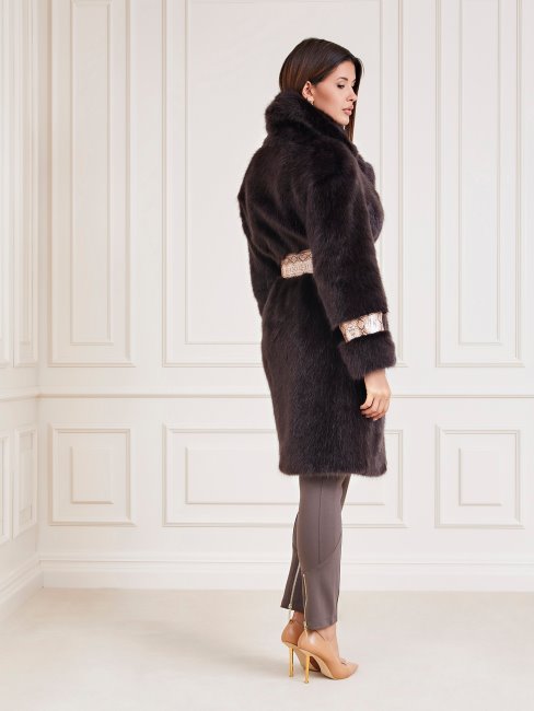 Manteau En Fausse Fourrure Guess Marciano Marron