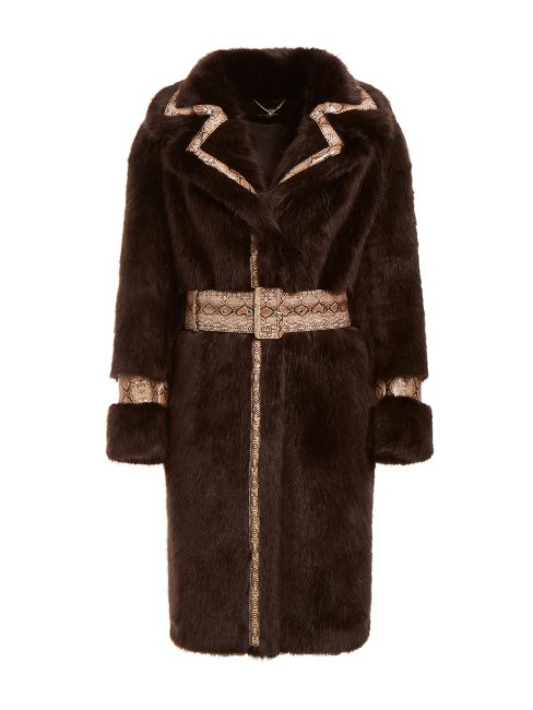 Manteau En Fausse Fourrure Guess Marciano Marron