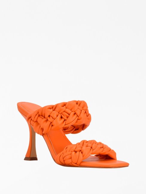 Guess Mules Harlie Orange à Talons Tressés