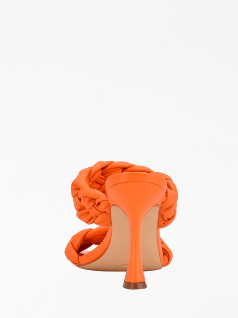 Guess Mules Harlie Orange à Talons Tressés