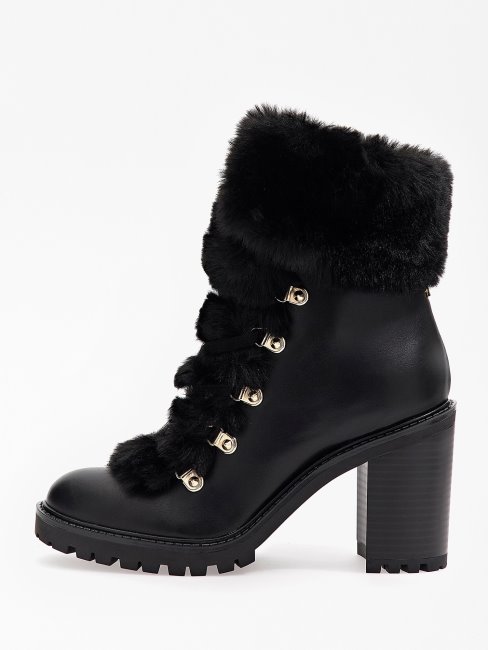 Guess Bottes Galway En Fausse Fourrure Noir