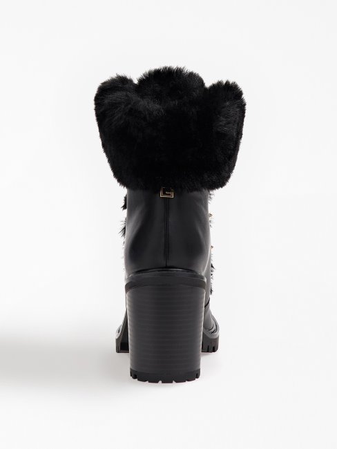 Guess Bottes Galway En Fausse Fourrure Noir