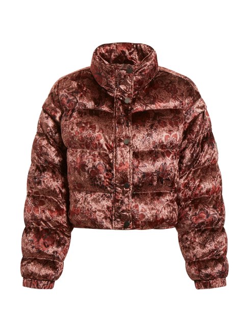 Doudoune Courte Imprimé Sur L'ensemble Violet Guess