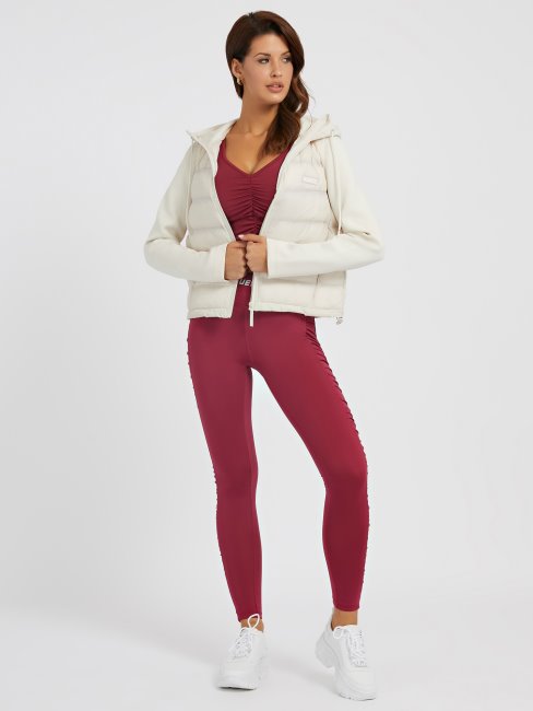 Guess Doudoune Courte En Nylon Blanc