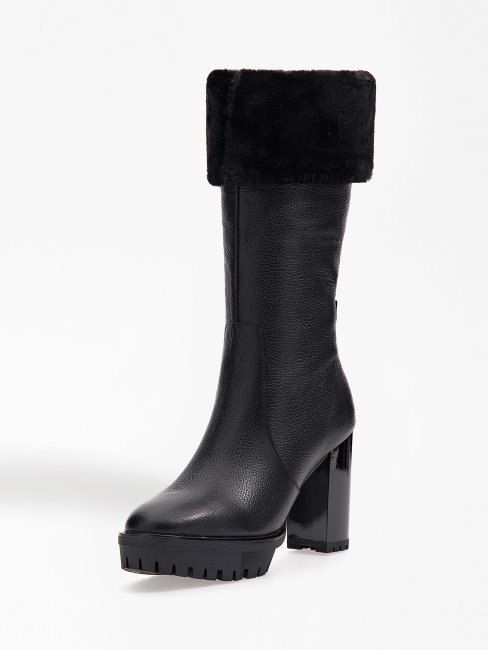 Guess Bottines Timoty Noires En Fausse Fourrure