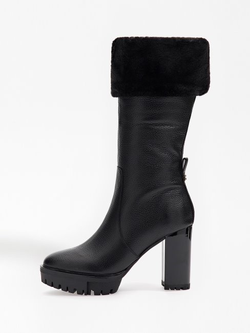 Guess Bottines Timoty Noires En Fausse Fourrure
