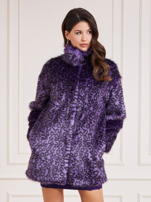 Guess Marciano Manteau En Fausse Fourrure Violet