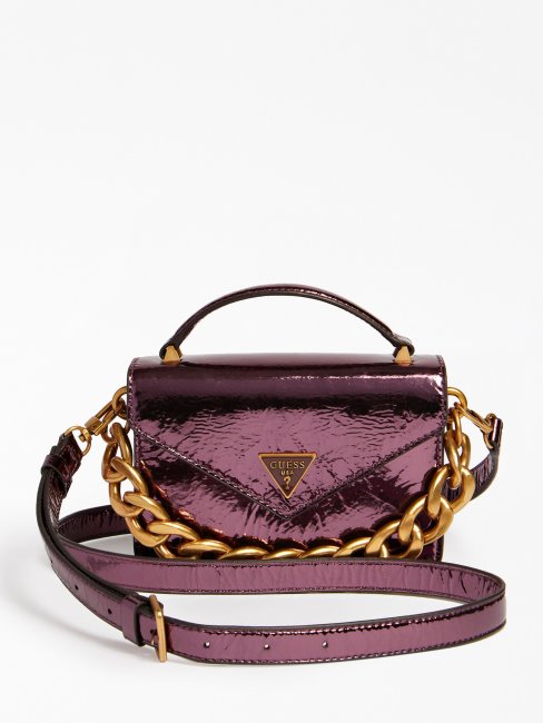 Mini Sac Bandoulière Retour Métallisé Violet Guess