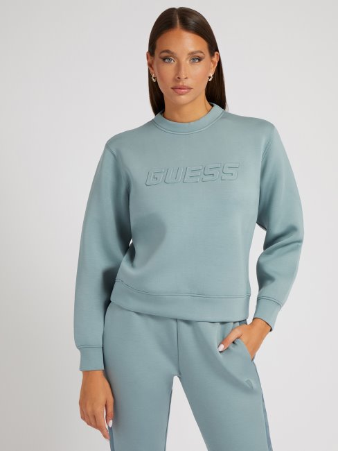 Sweat à Logo Sur Le Devant Vert Guess