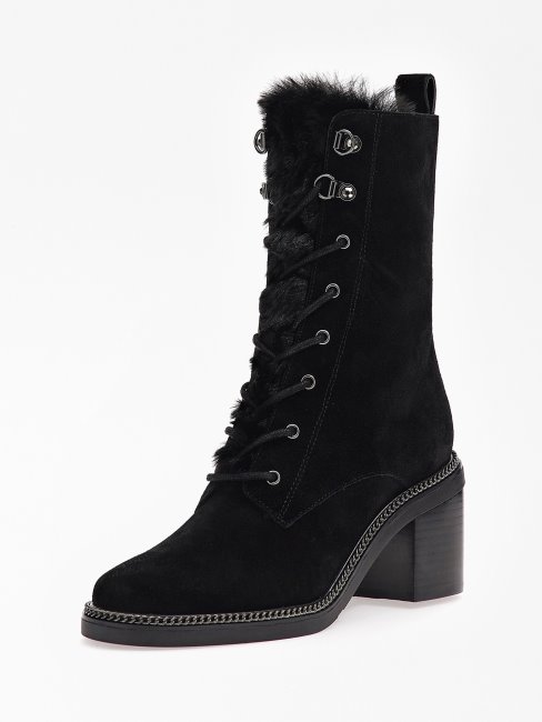 Bottes Basses Byankan En Véritable Cuir Noir Guess