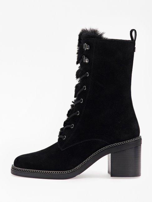 Bottes Basses Byankan En Véritable Cuir Noir Guess