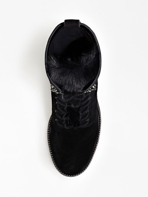 Bottes Basses Byankan En Véritable Cuir Noir Guess