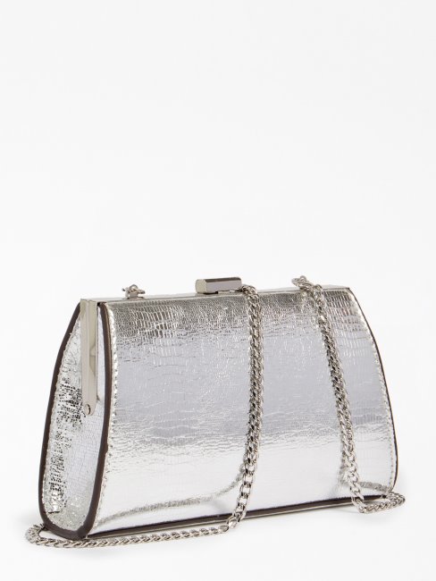 Mini Pochette Effet Métallisé Night Fall Guess Argent