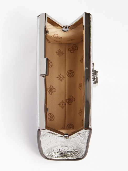 Mini Pochette Effet Métallisé Night Fall Guess Argent