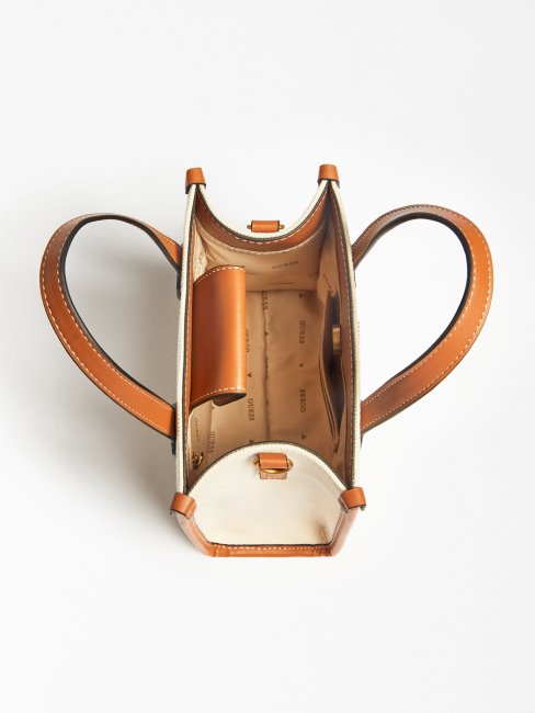 Guess Silvana Logo Mini Sac à Main Marron