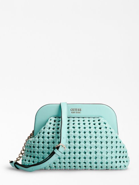 Pochette Guess Sicilia Tressée Bleu Clair