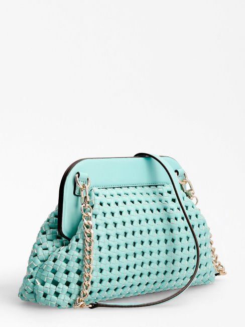 Pochette Guess Sicilia Tressée Bleu Clair