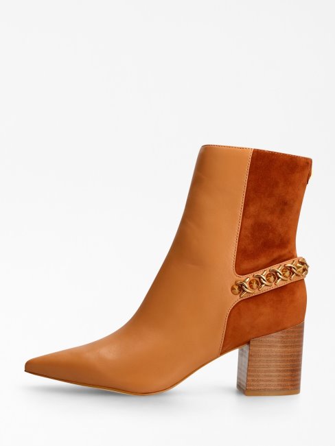 Hibah Botte Basse En Cuir Véritable Guess Marron