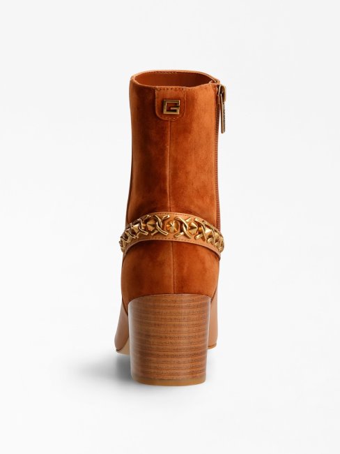 Hibah Botte Basse En Cuir Véritable Guess Marron