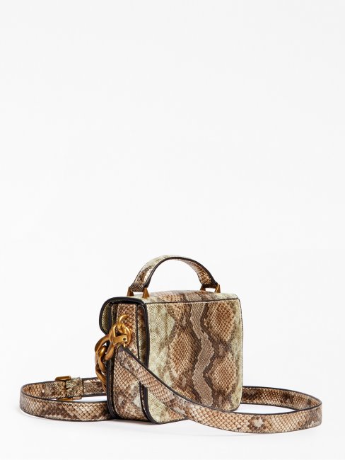 Retour Micro Sac à Main Imprimé Python Multi Gold Guess