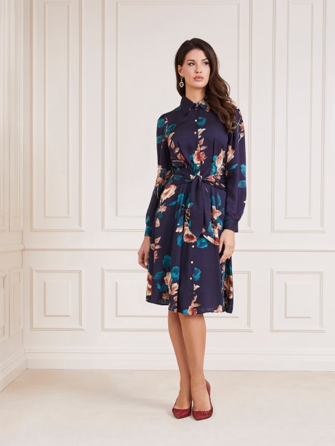 Robe Bleu Imprimé Fleuri Marciano Bleu Guess