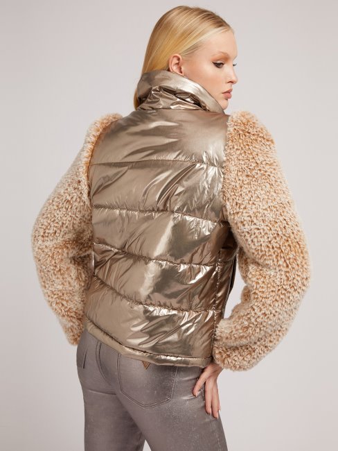 Veste Fausse Fourrure Guess Bronze