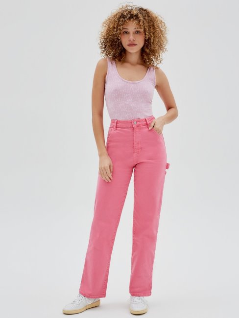 Guess Pantalon Denim Cargo Rose