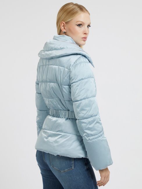 Doudoune Ceinturée Bleu Guess