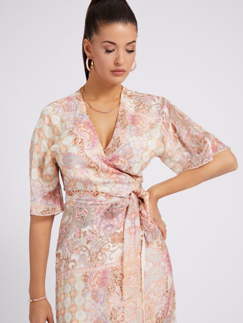 Robe Longue Imprimé Guess Rose Multi