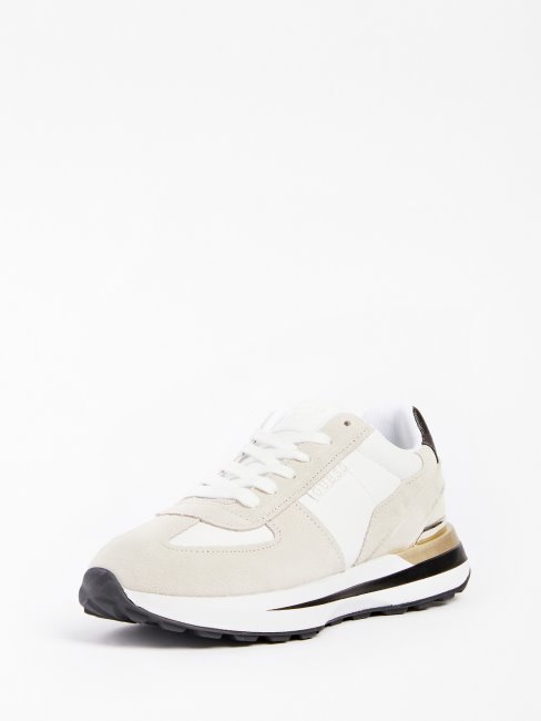 Guess Jazet Suede-insert Chaussures De Course Blanc